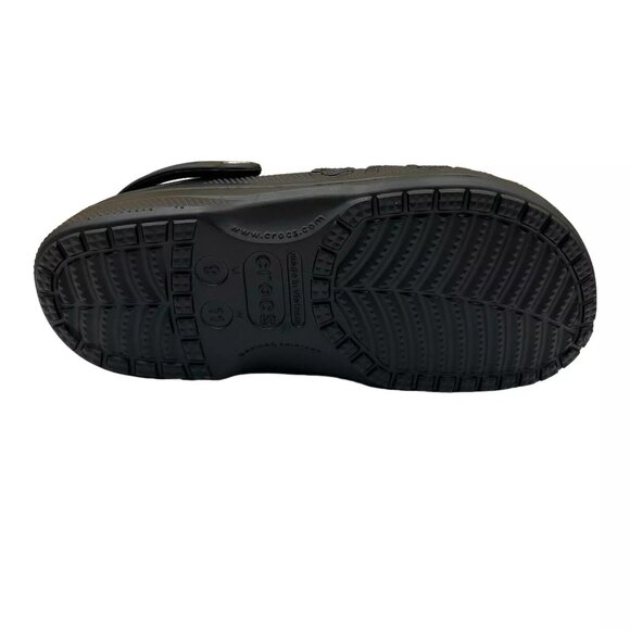 Crocs Men\'s Baya Lined Clog Size 9 Black Slip-on Faux Fur Fuzzy Warm Comfortable
